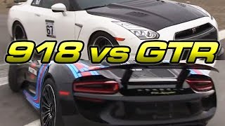 Porsche 918 vs GTR [upl. by Acinehs]