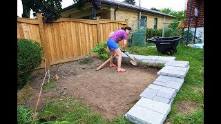 DIY Pavers Installation Timelapse Digging out sloped yard [upl. by Francyne]