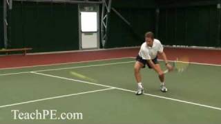 Tennis Drill  The Half Volley  Backhand [upl. by Maynord]