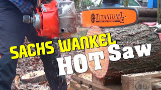 SACHS WANKEL Hot Saw ✘ Burg Wintertreffen Kreiskolbenmotor mit Biss KM 48 [upl. by Ahsinhoj199]