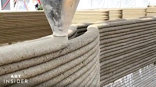 How Concrete Homes Are Built With A 3D Printer  Insider Art [upl. by Nelyaw]