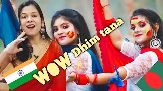 Indian react on Dhim Tana Cover Dance  Mone Rong Legeche Basanta Eseche Dance Performance  Folk [upl. by Baese]