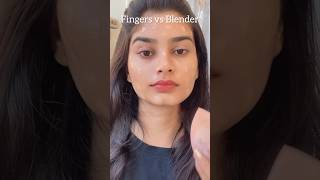 Foundation blending  fingers vs beauty blender ytshorts makeup foundationhack shorts trending [upl. by Gower]