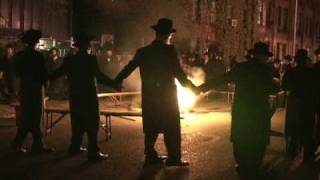 Hasidic Jews in Williamsburg NY Burning Wood Lag BaOmer 2008 [upl. by Elime]