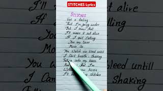 Stitches 💕💕 Shawan Mendes  stitches song lyrics💜 lyrics viral songlyrics englishsonglyrics [upl. by Euqinitram]