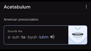 How to pronounce Acetabulum [upl. by Ursola518]