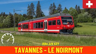 Cab Ride Tavannes  Le Noirmont Jura Railways Switzerland train drivers view in 4K [upl. by Steere]