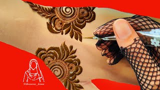 Very Beautiful Khafeef Henna Design  Latest Dubai style Henna Designs tutorial  thouseenshenna [upl. by Amilah]