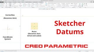 Creo Parametric  Sketch Mode Datums Centerlines Points Coordinate Systems [upl. by Drice]