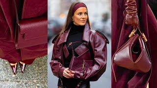 TOP fashion trends for fall 20242025 BURGUNDY IS THE MOST ELEGANT COLOR OF AUTUMN Women over 60 [upl. by Aidnac]