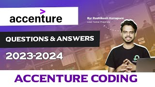 Accenture Coding Questions amp Answers  Accenture Last min Preparation 20232024 [upl. by Spenser]