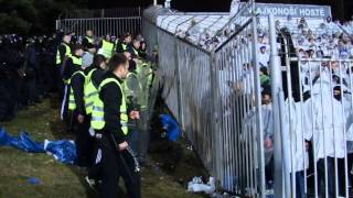 HOOLIGANSCZ Zbrojovka Brno  Baník Ostrava  ochranka vs fans Baníku [upl. by Ayar782]