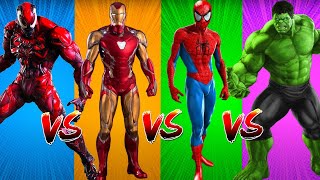 Funny Superhero Dance Challenge⭐Red Venom 🆚 Ironman🆚 Spiderman 🆚 Hulk [upl. by Assylem]