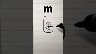 Draw m to rocker hand gestures fun art for kids kids kidsfun creative [upl. by Jolie]