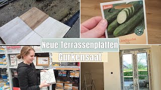 Bauvlog N° 32  Feinspachteln ✨ Fensterbank im Wohnzimmer kaufen 🛒  Terrassenplatten ausgewählt 🥰 [upl. by Nessie412]