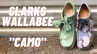 Blue AND Green Camo Clarks Wallabees  REVIEW  On Feet👌🏽clarks wallabee onfeet shorts [upl. by Paulo]