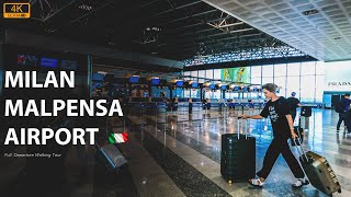 Milan Malpensa Airport Italy  Full Departure Walking Tour 4K [upl. by Sitof]