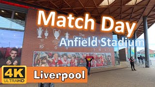 Travel Liverpool Anfield stadium match day trip reportThe Carlsberg Dugout Hospitality4K [upl. by Truitt934]