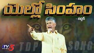 Yellow Singam  TDP NEW SONG 2024  Chandrababu  Nalgonda Gaddar Narsanna  TV5 News [upl. by Ellerey]