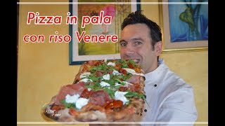 pizza Riso Venere videoricetta in 2 versionilievito di birra o pasta madre liquida [upl. by Cleve733]