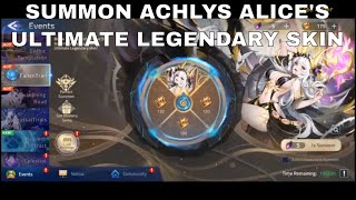 FALLEN TRAIL  SUMMON ACHLYS ALICES ULTIMATE LEGENDARY SKIN ► MOBILE LEGENDS ADVENTURE [upl. by Greiner]