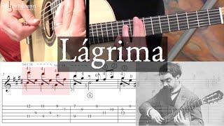 Lágrima  Francisco Tárrega  Updated Tutorial with TAB  Classical Guitar [upl. by Asnarepse674]