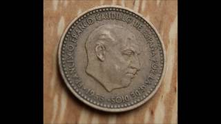 1 Peseta Francisco Franco 1953 61 Spain [upl. by Ayadahs774]