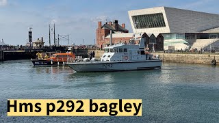 RNLI and HMS p292 bagley porting in to royal Albert dock Liverpool [upl. by Tertias]