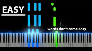 F R David  Words Dont Come Easy Easy Piano Tutorial [upl. by Kyl]