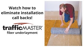 Solve 3 Common Flooring Problems with TrafficMaster Fiber Underlayment [upl. by Rehpotsihrc270]