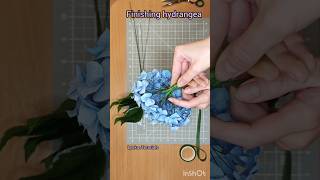 The final step Finishing hydrangea tutorial diy papercraft madeinusa paperflower blueflowers [upl. by Enneyehs137]