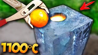 GIANT 1000 Degree BALL vs CLEAR ICE BLOCK [upl. by Anilehs701]