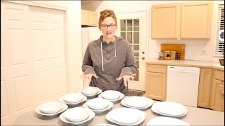 MALACASA 24 Piece Porcelain Dinnerware Set Unboxing and Review 2022  Square Dish Salad Cereal Bowls [upl. by Yekcor857]