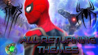 SpiderMan No Way Home  ALL RETURNING THEMES [upl. by Airat586]