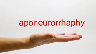 How to Pronounce aponeurorrhaphy  American English [upl. by Ttennej226]