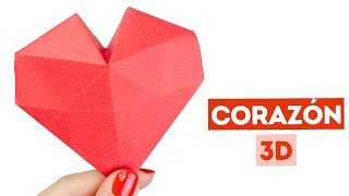 ❤️ Corazón de papel 3d  Origami para san Valentín [upl. by Lassiter]