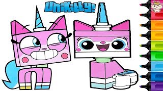 Unikitty Coloring Book Pages Lego Movie Then vs Now Rainbow Splash [upl. by Obaza]