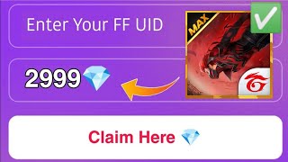 Enter Uid amp Claim 2999💎 Free In Free Fire Max  Free Fire Max Free Diamond  How To Get Free Diamond [upl. by Crain]