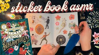 Antiquarian Sticker Book ASMR 🌠🖋📔 Softspoken peeling amp placing stickers pageflipping tracing [upl. by Yblehs]