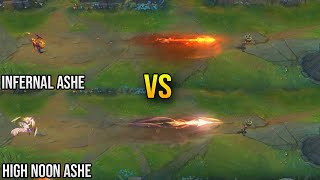 Infernal Ashe vs High Noon Ashe Skin Comparison  League of Legends [upl. by Aklog]