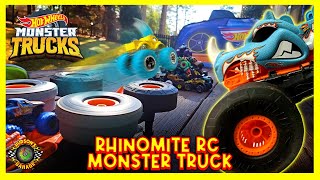 RC Hot Wheels Monster Truck Rhinomite Unboxing Transforming Racing Challenge Toy Review Race Ace [upl. by Calysta]