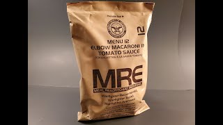 2023 MRE Elbow Mac in Tomato Sauce Review US Meal Ready to Eat Tasting Test [upl. by Hanauq]