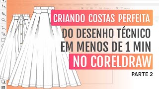 COMO CRIAR COSTAS DESENHO TÉCNICO EM MENOS DE 1 MIN [upl. by Gnouv52]