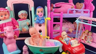 9 Minutes Satisfying with Unboxing Cute Doll Swing ToysBaby Stroller Playset Toys  ASMR [upl. by Alikahs]