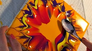 Spoon Swipe  Fluid Art  Acrylic Pouring [upl. by Welbie]