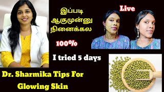 I tried DrSharmika viral de tan face pack for 5 days remove darknessbright amp glowing skin [upl. by Ydur]