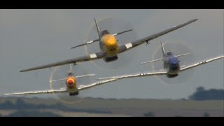 P51 Mustang flypasts  AMAZING SOUND [upl. by Ellinnet]