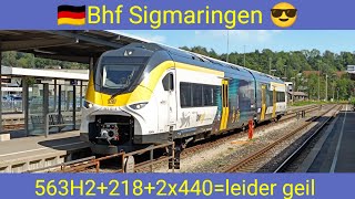 🇩🇪😎😍⚠️ Bhf Sigmaringen 2024  Wasserstoffzug  Radve Überführung  218 447 RPRS [upl. by Muhcan]