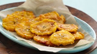 Fried Plantains Recipe Tostones [upl. by Ayekal]