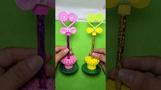 hermosos lapiceros decorados con foami art diy craft ideas creative flowers manualidades [upl. by Atelahs]